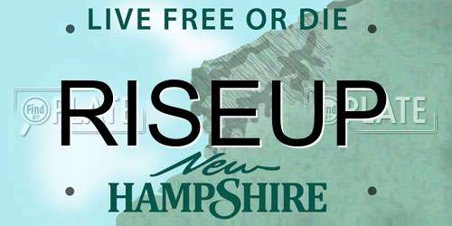 RISEUP New Hampshire License Plate