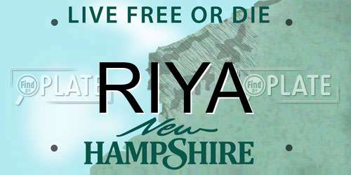 RIYA New Hampshire License Plate
