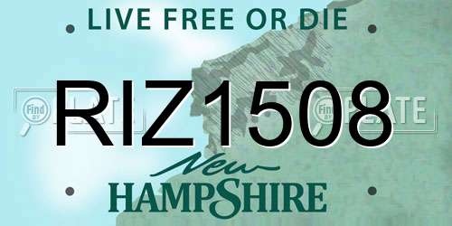 RIZ1508 New Hampshire License Plate