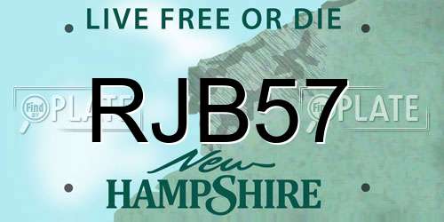 RJB57 New Hampshire License Plate
