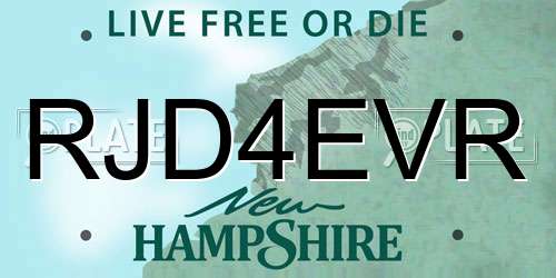 RJD4EVR New Hampshire License Plate