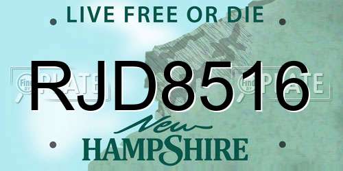 RJD8516 New Hampshire License Plate