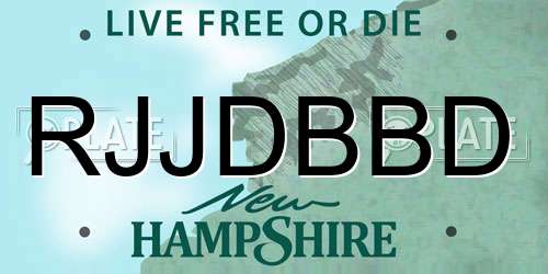 RJJDBBD New Hampshire License Plate