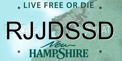 RJJDSSD New Hampshire License Plate