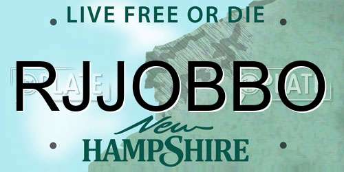 RJJOBBO New Hampshire License Plate