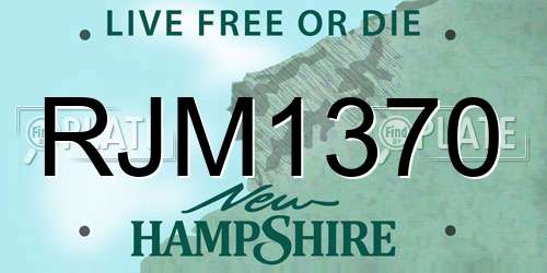 RJM1370 New Hampshire License Plate