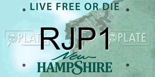 RJP1 New Hampshire License Plate