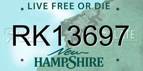 RK13697 New Hampshire License Plate