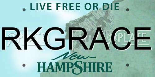 RKGRACE New Hampshire License Plate