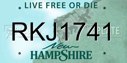 RKJ1741 New Hampshire License Plate