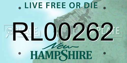 RL00262 New Hampshire License Plate