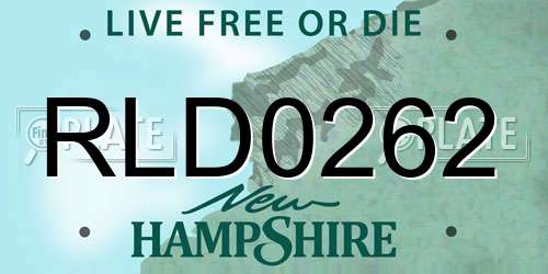 RLD0262 New Hampshire License Plate