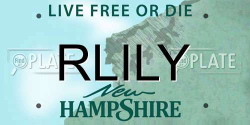 RLILY New Hampshire License Plate