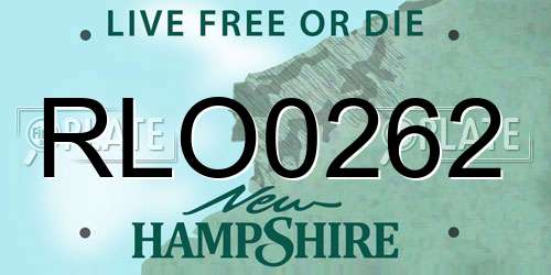 RLO0262 New Hampshire License Plate