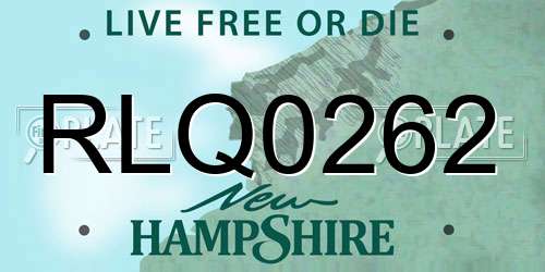 RLQ0262 New Hampshire License Plate