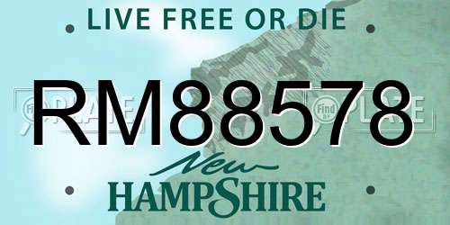 RM88578 New Hampshire License Plate