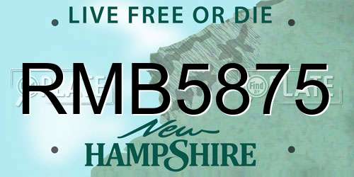 RMB5875 New Hampshire License Plate