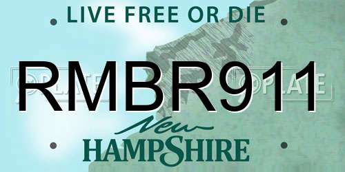 RMBR911 New Hampshire License Plate