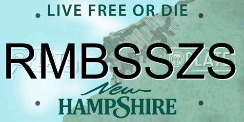 RMBSSZS New Hampshire License Plate