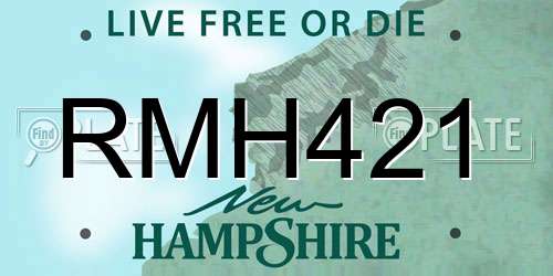 RMH421 New Hampshire License Plate