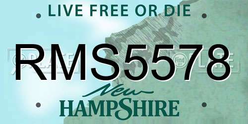 RMS5578 New Hampshire License Plate