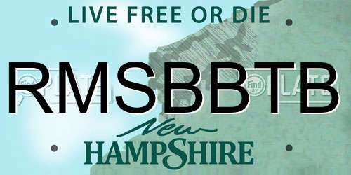 RMSBBTB New Hampshire License Plate