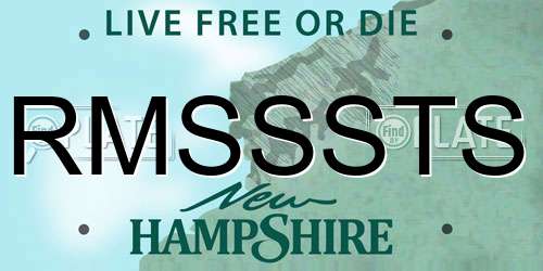 RMSSSTS New Hampshire License Plate