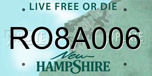 RO8A006 New Hampshire License Plate