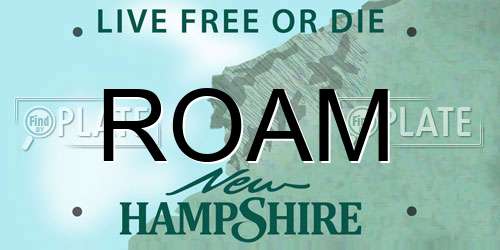 ROAM New Hampshire License Plate