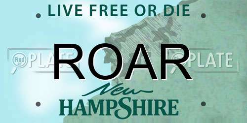 ROAR New Hampshire License Plate