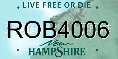 ROB4006 New Hampshire License Plate