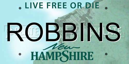 ROBBINS New Hampshire License Plate
