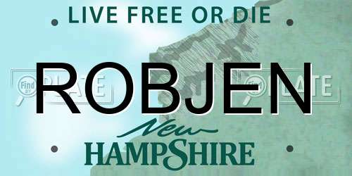 ROBJEN New Hampshire License Plate
