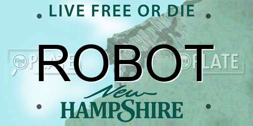 ROBOT New Hampshire License Plate