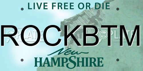 ROCKBTM New Hampshire License Plate