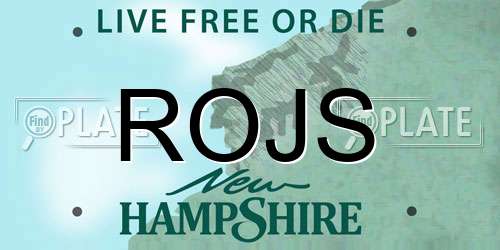 ROJS New Hampshire License Plate