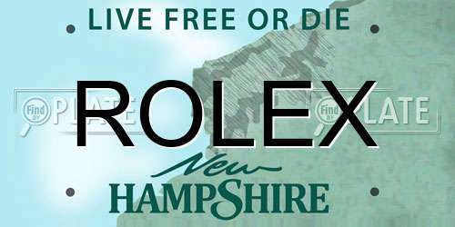 ROLEX New Hampshire License Plate