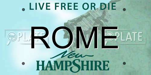 ROME New Hampshire License Plate