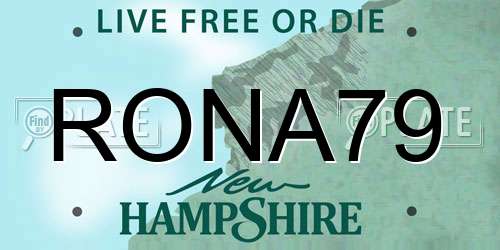 RONA79 New Hampshire License Plate