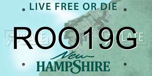 ROO19G New Hampshire License Plate