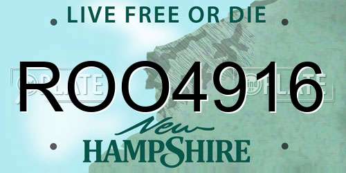 ROO4916 New Hampshire License Plate