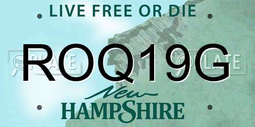ROQ19G New Hampshire License Plate