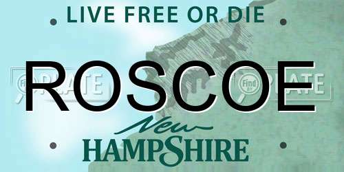 ROSCOE New Hampshire License Plate