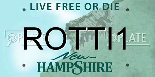 ROTTI1 New Hampshire License Plate