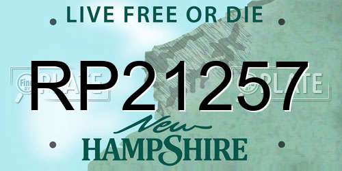 RP21257 New Hampshire License Plate