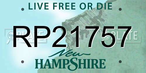 RP21757 New Hampshire License Plate