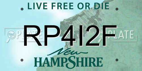 RP4I2F New Hampshire License Plate