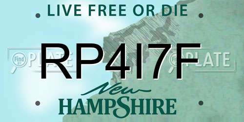 RP4I7F New Hampshire License Plate