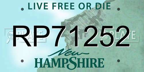 RP71252 New Hampshire License Plate
