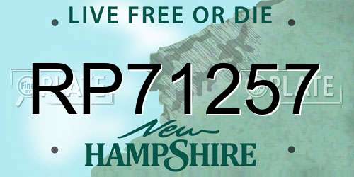 RP71257 New Hampshire License Plate
